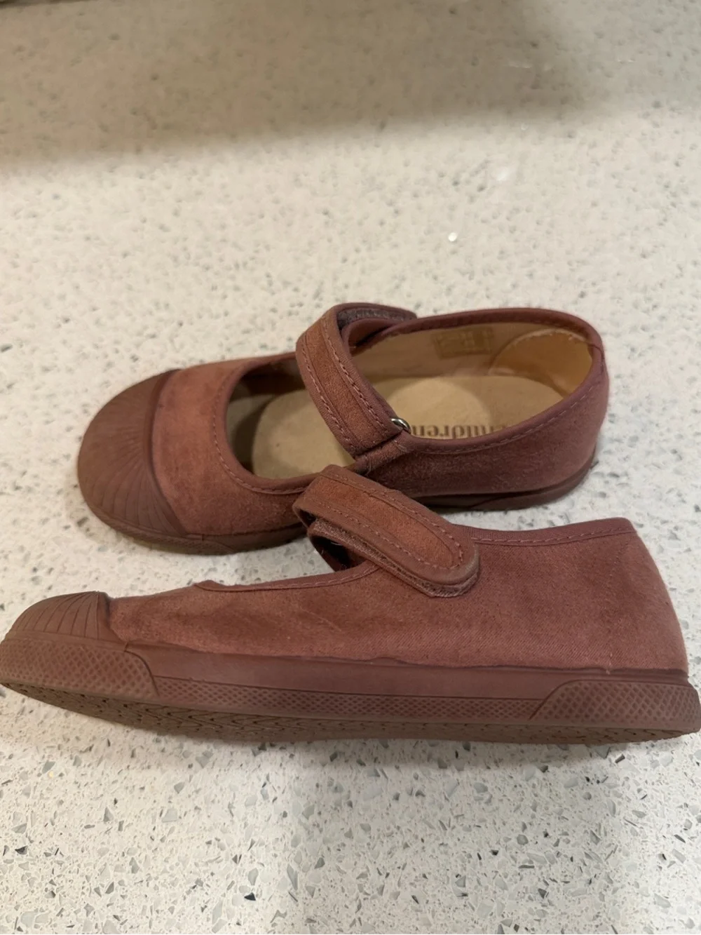 Girls Mary Jane Dress Shoes in Brown with Hook-and-Loop Strap